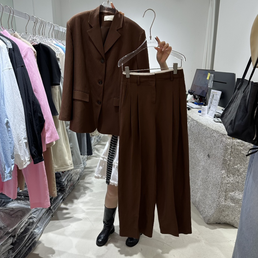 NEROLI 36韓國直郵女士新品熱賣時尚人氣職業休閑褲亞麻布NEROLI 36休閑褲