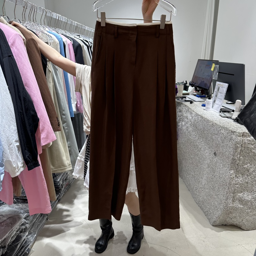 NEROLI 36韓國直郵女士新品熱賣時尚人氣職業休閑褲亞麻布NEROLI 36休閑褲圖色3