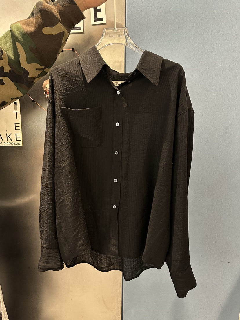 TAKE TEE韓國代購女士新款人氣26春夏職業襯衫蕾絲衫褶皺TAKE TEE襯衫/蕾絲衫圖色3