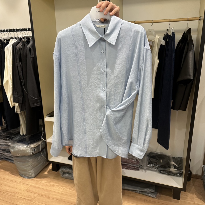 MUYBIEN韓國直郵女士新品時尚休閑職業熱賣人氣襯衫蕾絲衫MUYBIEN襯衫/蕾絲衫圖色3