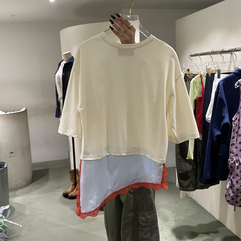 JERRY HALL-P韓國東大門直郵女士新品職業26春夏T恤假兩件JERRY HALLT恤