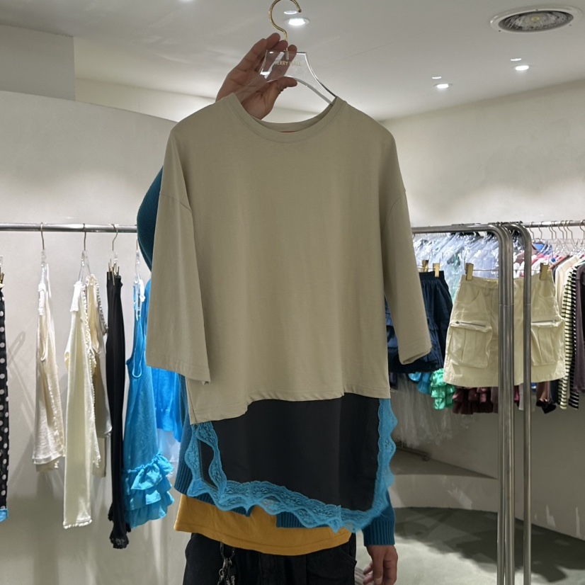 JERRY HALL-P韓國東大門直郵女士新品職業26春夏T恤假兩件JERRY HALLT恤圖色2