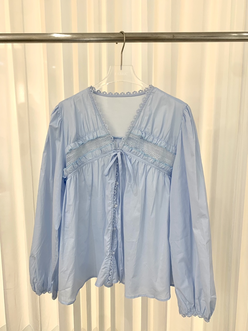 FABRIC韓國直郵女士新品職業推薦熱賣時尚休閑襯衫蕾絲衫FABRIC襯衫/蕾絲衫圖色1