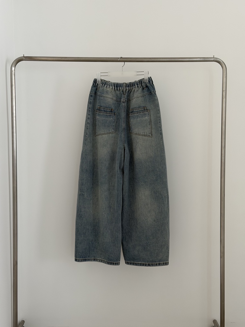 RIVER RAIN韓國直郵實拍女裝新品休閑熱賣26春夏牛仔褲條紋RIVER RAIN牛仔褲