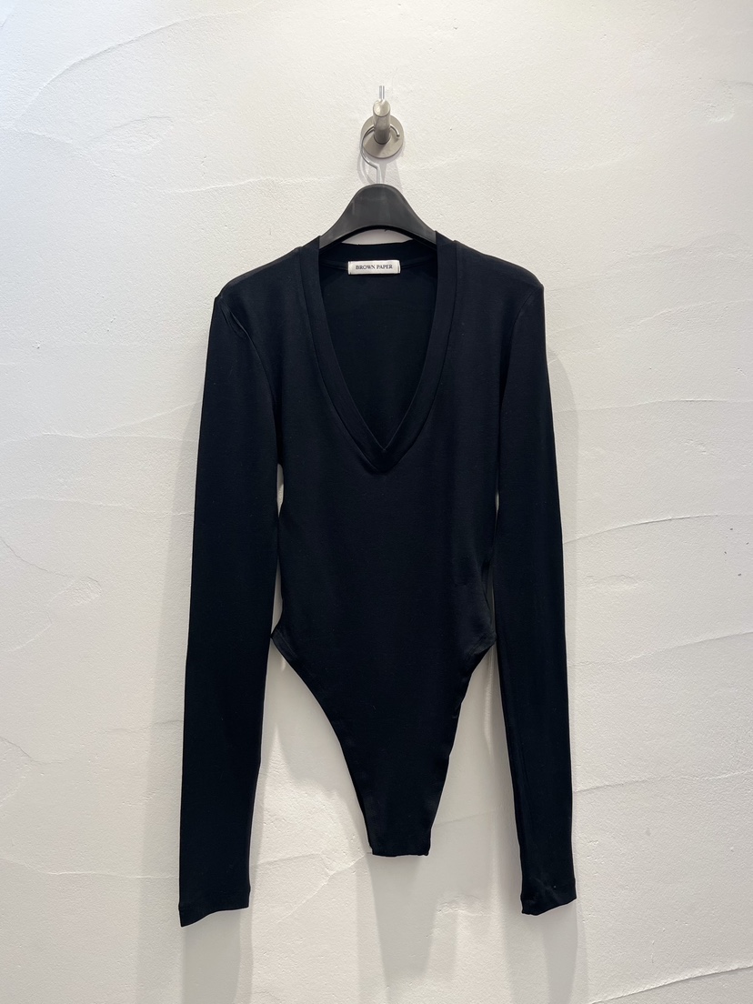 BROWN PAPER-S韓國直郵實拍女裝新品職業時尚長袖T恤V領BROWN PAPER-S長袖T恤圖色3