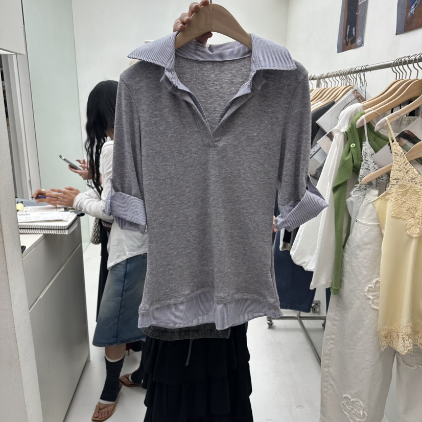 CHAV韓國東大門直郵女士新款職業人氣26春夏休閑時尚熱賣T恤CHAVT恤圖色2