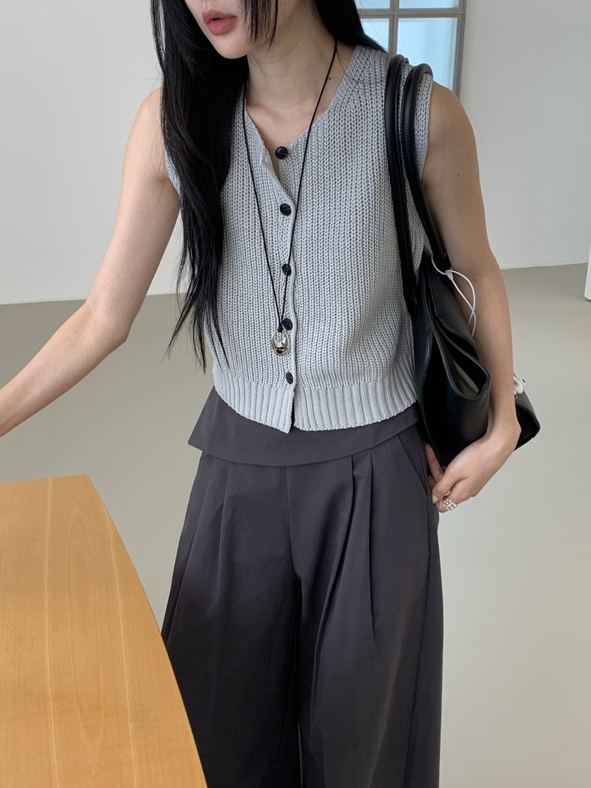 RIVER RAIN韓國直郵女士新款推薦休閑人氣26春夏馬甲開衫RIVER RAIN馬甲