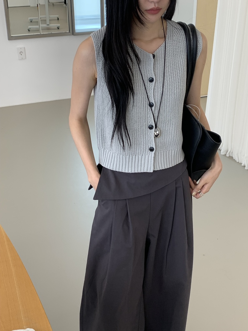 RIVER RAIN韓國直郵女士新款推薦休閑人氣26春夏馬甲開衫RIVER RAIN馬甲