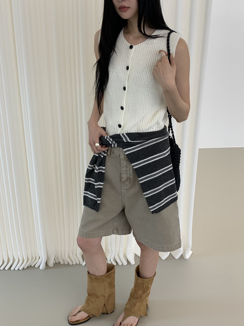 RIVER RAIN韓國直郵女士新款推薦休閑人氣26春夏馬甲開衫RIVER RAIN馬甲