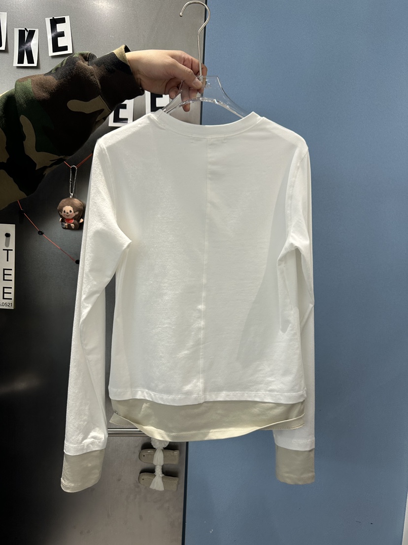 TAKE TEE韓國直郵實拍女士新款26春夏職業長袖T恤假兩件TAKE TEE長袖T恤