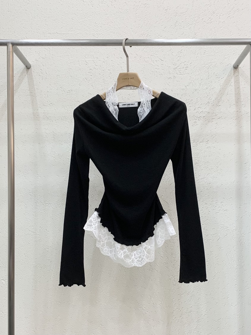 LIGHT AND SALT韓國東大門代購女裝新品職業長袖T恤假兩件LIGHT AND SALT長袖T恤圖色2