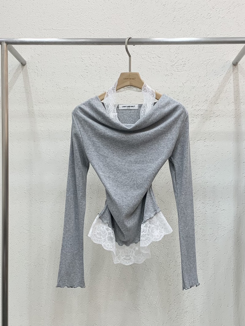 LIGHT AND SALT韓國東大門代購女裝新品職業長袖T恤假兩件LIGHT AND SALT長袖T恤圖色3