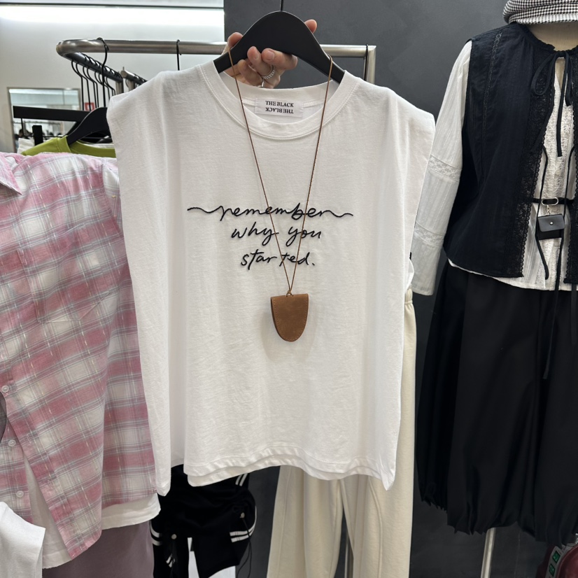 LADYBLACK/THE BLACK韓國直郵女裝新品休閑吊帶背心不含配飾刺繡LADYBLACK/THE BLACK吊帶/背心圖色1