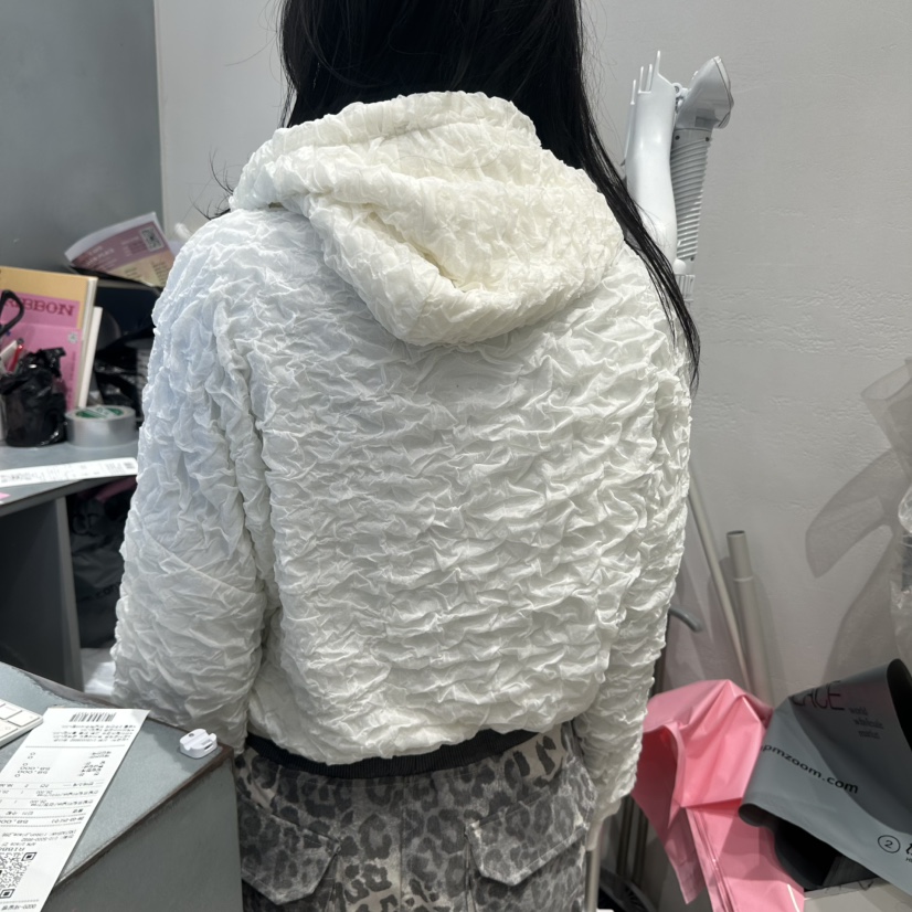 RIBBON韓國東大門直郵女士新款休閑26春夏衛衣連帽衫拉鏈絨RIBBON衛衣