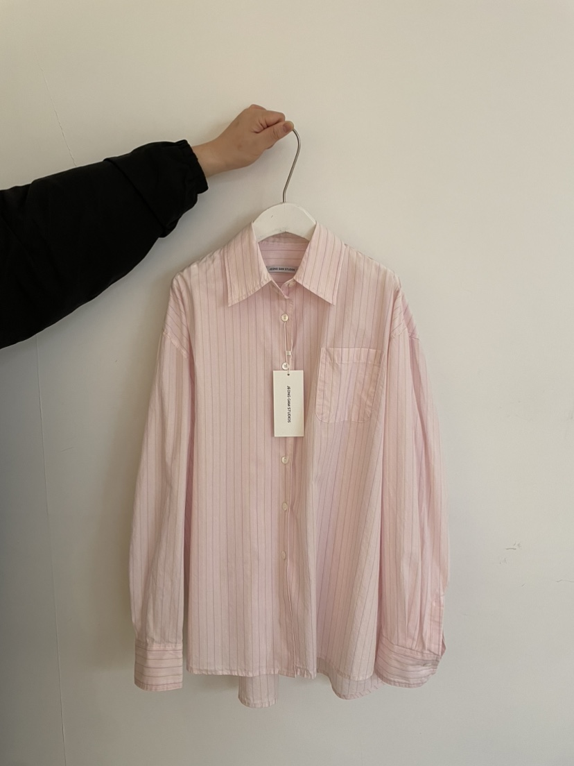 JEONG GAM STUDIOS韓國東大門代購女士新款職業襯衫蕾絲衫條紋JEONG GAM STUDIOS襯衫/蕾絲衫圖色1