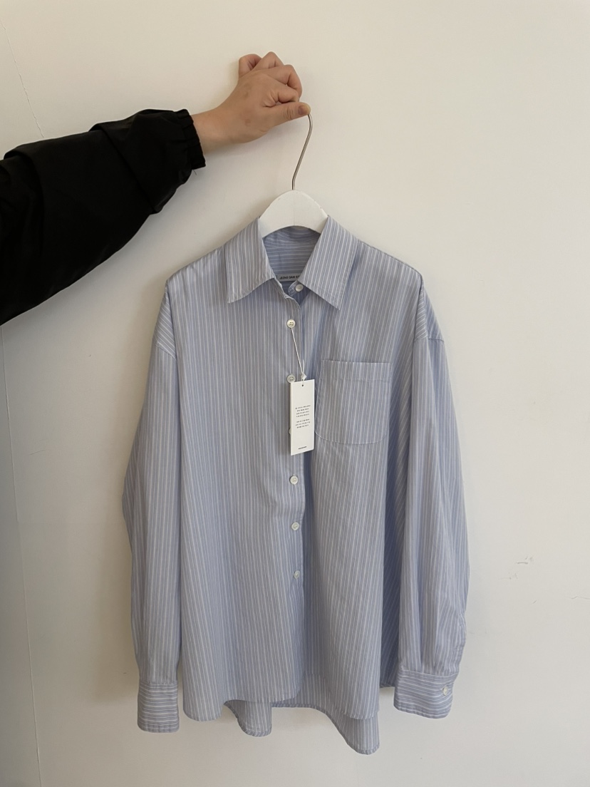 JEONG GAM STUDIOS韓國東大門代購女士新款職業襯衫蕾絲衫條紋JEONG GAM STUDIOS襯衫/蕾絲衫圖色2