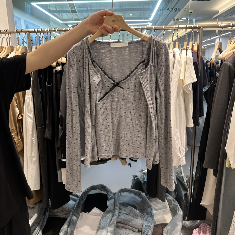 HONG.U韓國代購女裝新款時尚推薦職業休閑套裝兩件套開衫HONG.U套裝圖色2