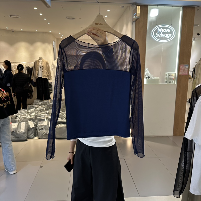 RENDER韓國直郵女裝新品26春夏推薦職業熱賣休閑長袖T恤透明RENDER長袖T恤圖色2