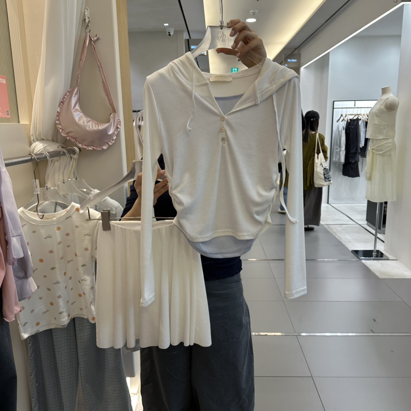 MIMME/LOOKK韓國直郵實拍女裝新品時尚套裝兩件套連帽衫套裝羅紋MIMME/LOOKK套裝圖色1