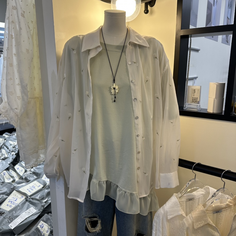 ARR韓國東大門直郵女裝新品人氣26春夏休閑職業襯衫蕾絲衫ARR襯衫/蕾絲衫圖色1