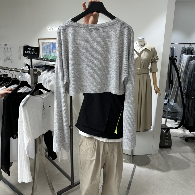 BETHEL韓國東大門代購女裝新品26春夏時尚職業熱賣長袖T恤BETHEL長袖T恤