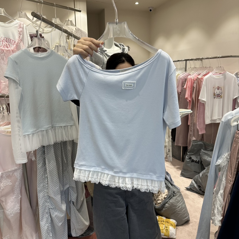 MIMME/LOOKK韓國直郵女裝新品時尚人氣推薦26春夏T恤不對稱MIMME/LOOKKT恤圖色1