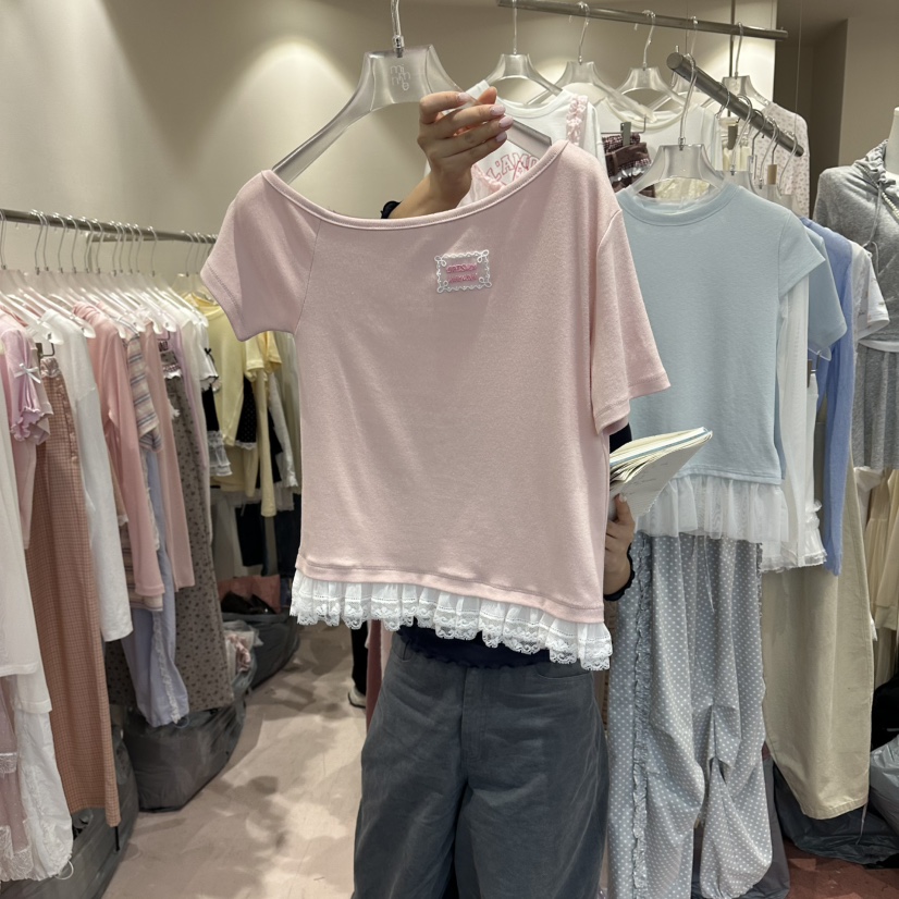 MIMME/LOOKK韓國直郵女裝新品時尚人氣推薦26春夏T恤不對稱MIMME/LOOKKT恤圖色2