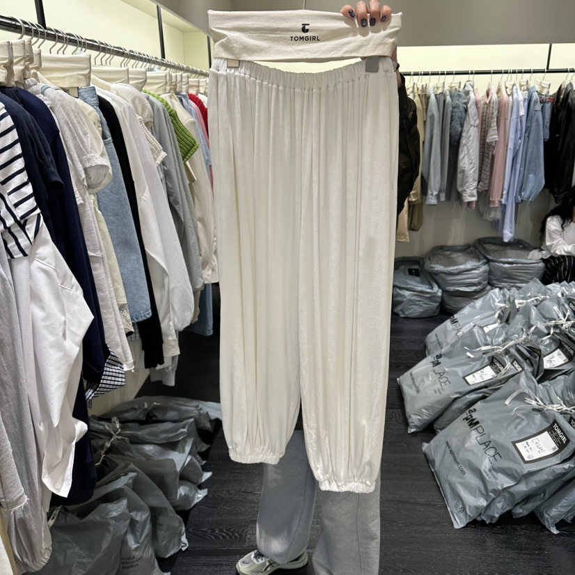 TOMGIRL韓國直郵實拍女裝新款時尚26春夏熱賣職業人氣休閑褲TOMGIRL休閑褲圖色1白色