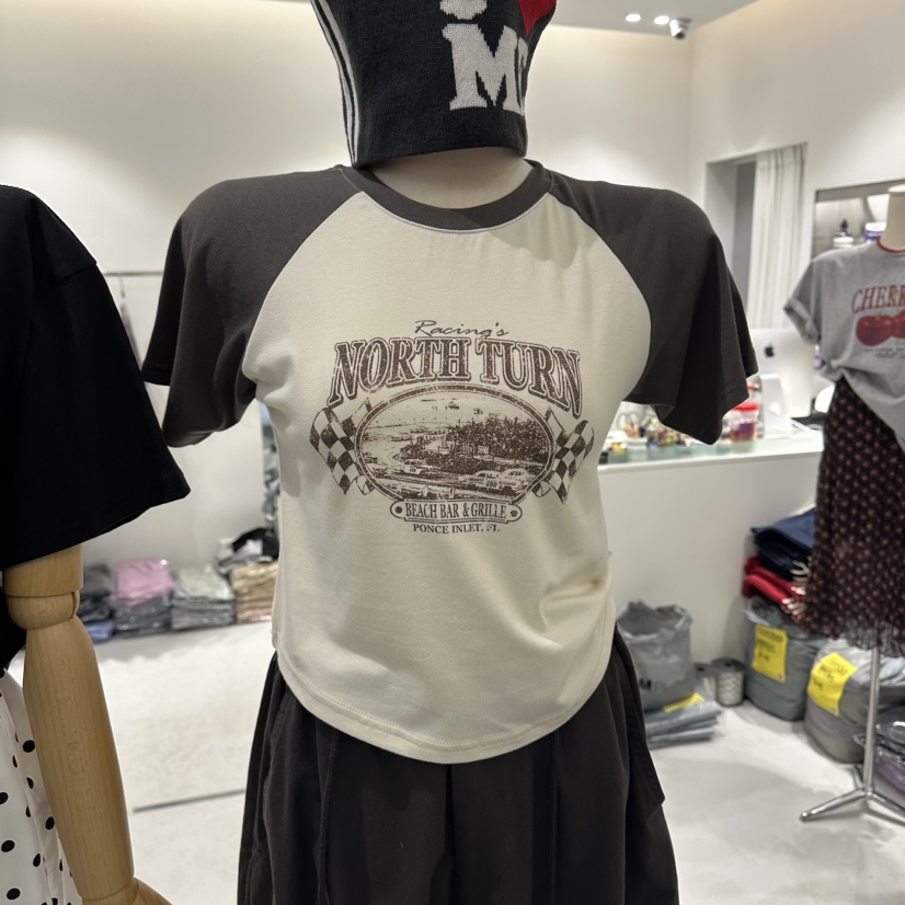 COMBO韓國代購女裝新品26春夏時尚人氣職業熱賣T恤插肩袖COM_BOT恤圖色1