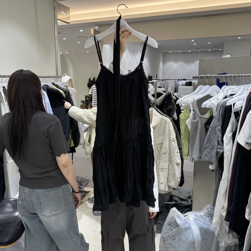 BENE韓國東大門直郵女裝新品熱賣休閑26春夏連衣裙含脖帶BENE連衣裙