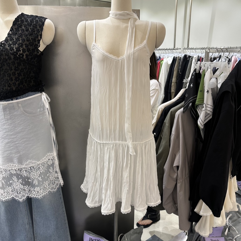 BENE韓國東大門直郵女裝新品熱賣休閑26春夏連衣裙含脖帶BENE連衣裙圖色1