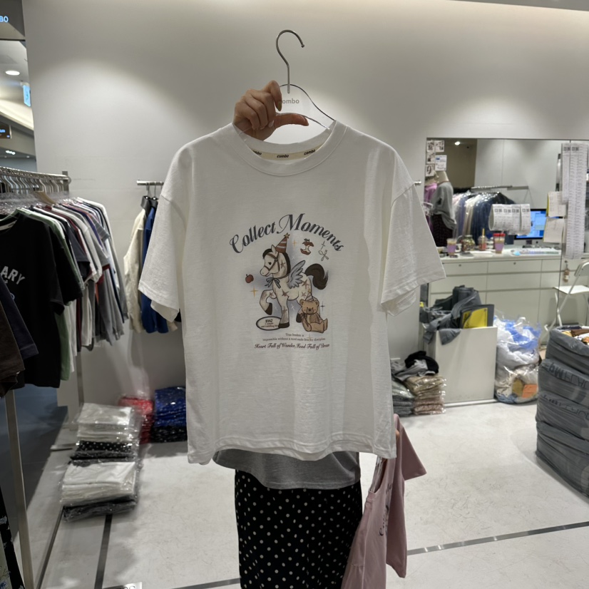 COMBO韓國直郵女士新款人氣時尚職業休閑熱賣26春夏推薦T恤COM_BOT恤圖色2