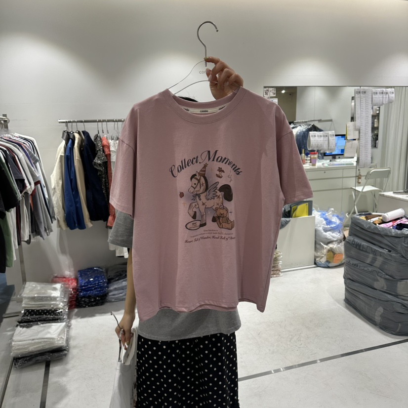 COMBO韓國直郵女士新款人氣時尚職業休閑熱賣26春夏推薦T恤COM_BOT恤圖色3