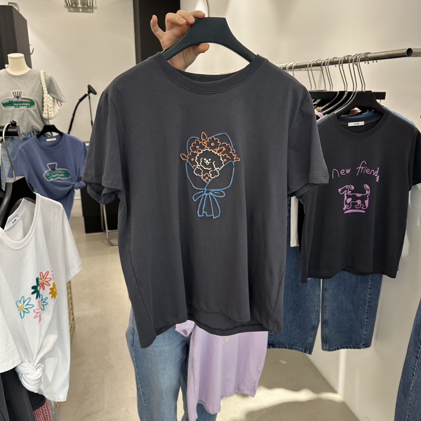 A.CES韓國東大門直郵女士新品職業休閑時尚人氣26春夏T恤A.CEST恤圖色2