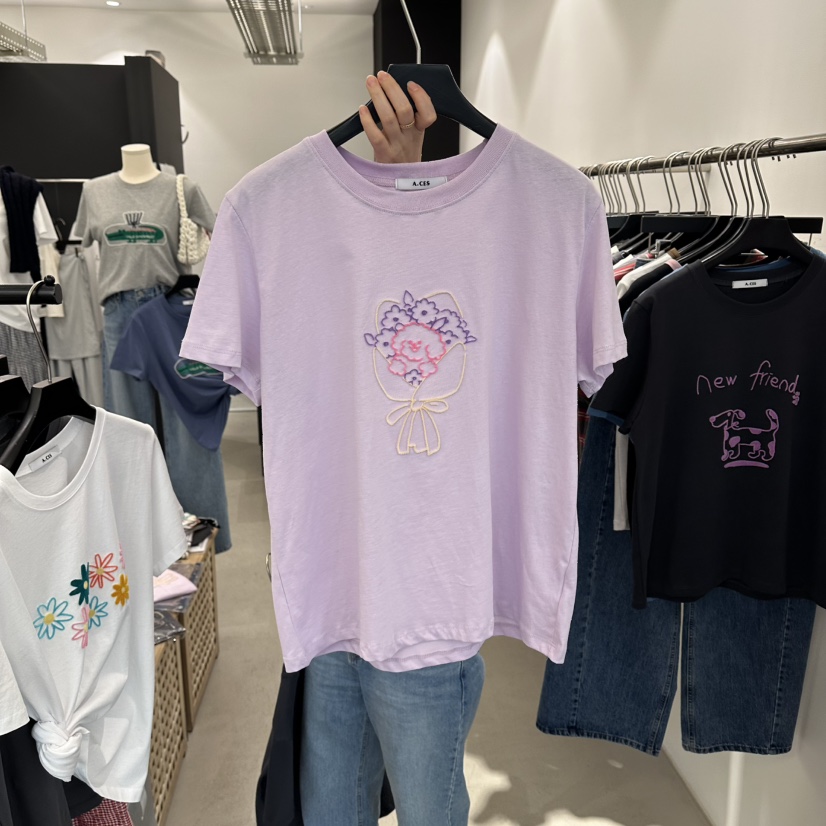 A.CES韓國東大門直郵女士新品職業休閑時尚人氣26春夏T恤A.CEST恤圖色3