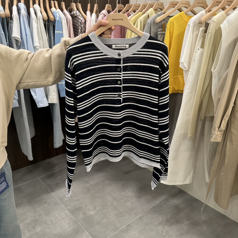 URBANSTORY/REMAKING韓國直郵實拍女裝新款熱賣針織衫條紋Remaking/URBANSTORY針織衫圖色3