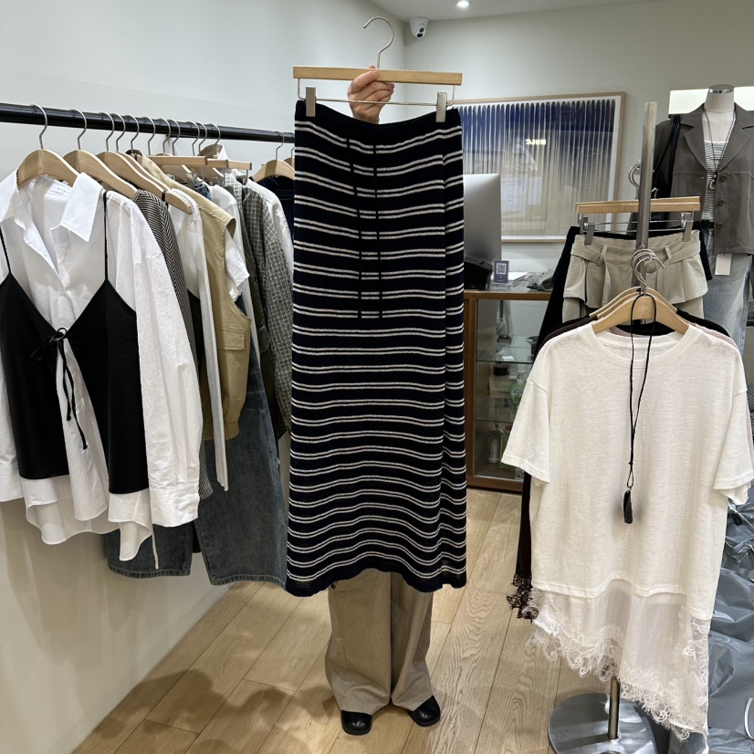 WINSOME韓國東大門直郵女士新款職業人氣熱賣休閑長裙條紋WINSOME長裙圖色2