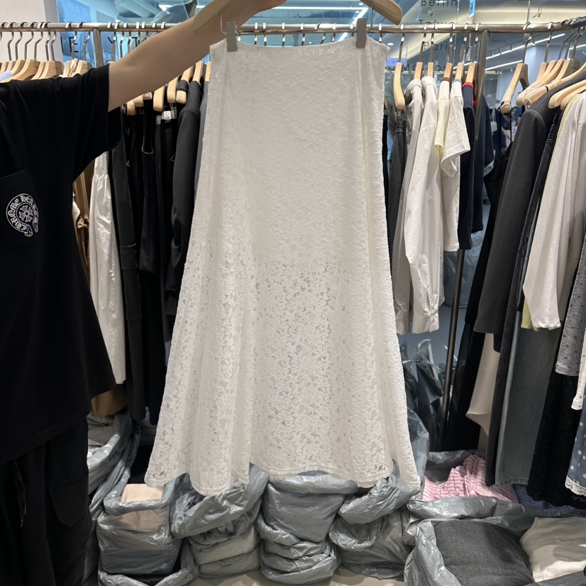 HONG.U韓國直郵女士新品人氣職業休閑26春夏熱賣長裙蕾絲HONG.U長裙