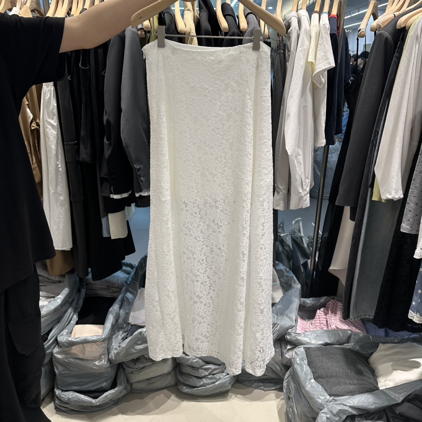 HONG.U韓國直郵女士新品人氣職業休閑26春夏熱賣長裙蕾絲HONG.U長裙圖色1