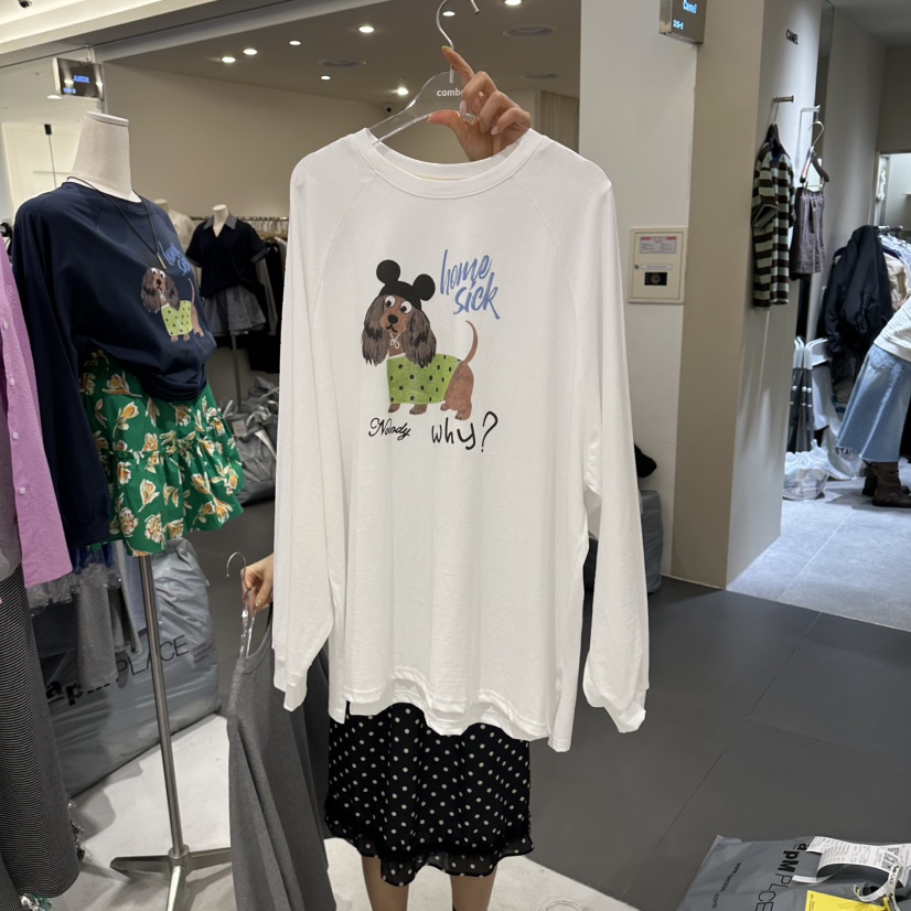 COMBO韓國代購女士新品熱賣推薦時尚休閑長袖T恤不含項鏈COM_BO長袖T恤圖色3