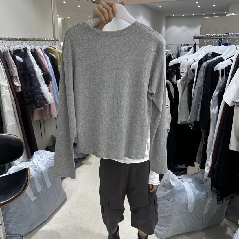 BENE韓國東大門代購女裝新品推薦26春夏人氣休閑長袖T恤口袋BENE長袖T恤