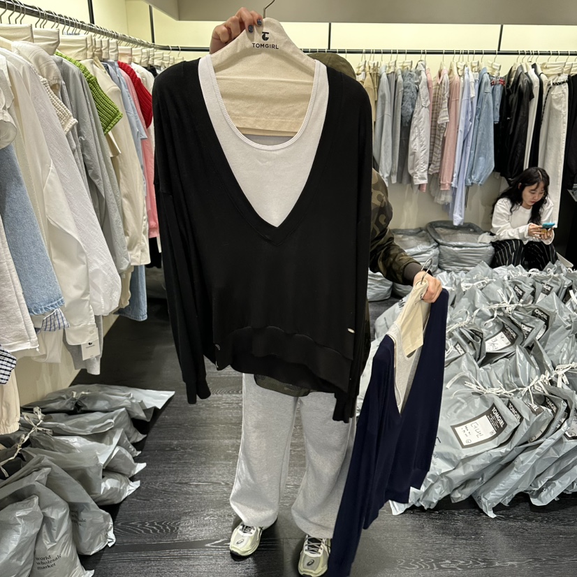 TOMGIRL韓國直郵實拍女裝新款熱賣職業推薦時尚26春夏套裝TOMGIRL套裝圖色3黑色