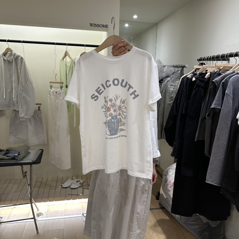 WINSOME韓國東大門代購女士新品26春夏人氣推薦休閑熱賣T恤WINSOMET恤圖色1