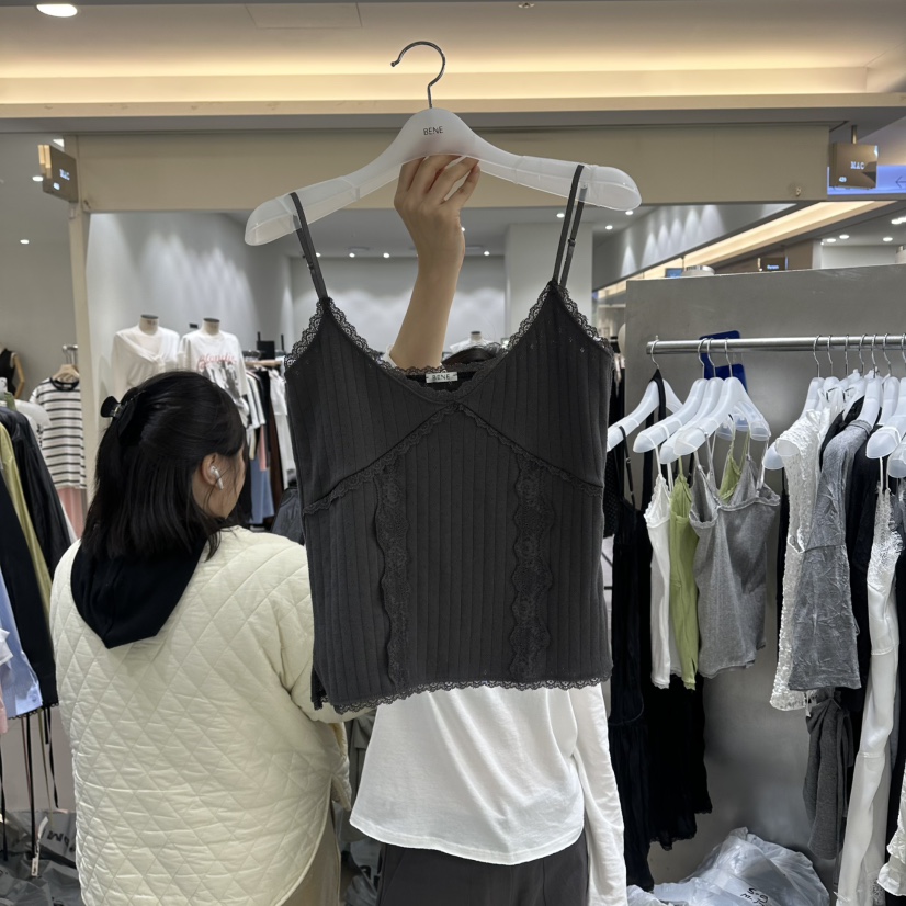 BENE韓國直郵女士新款休閑26春夏人氣推薦職業熱賣吊帶背心BENE吊帶/背心圖色3墨色