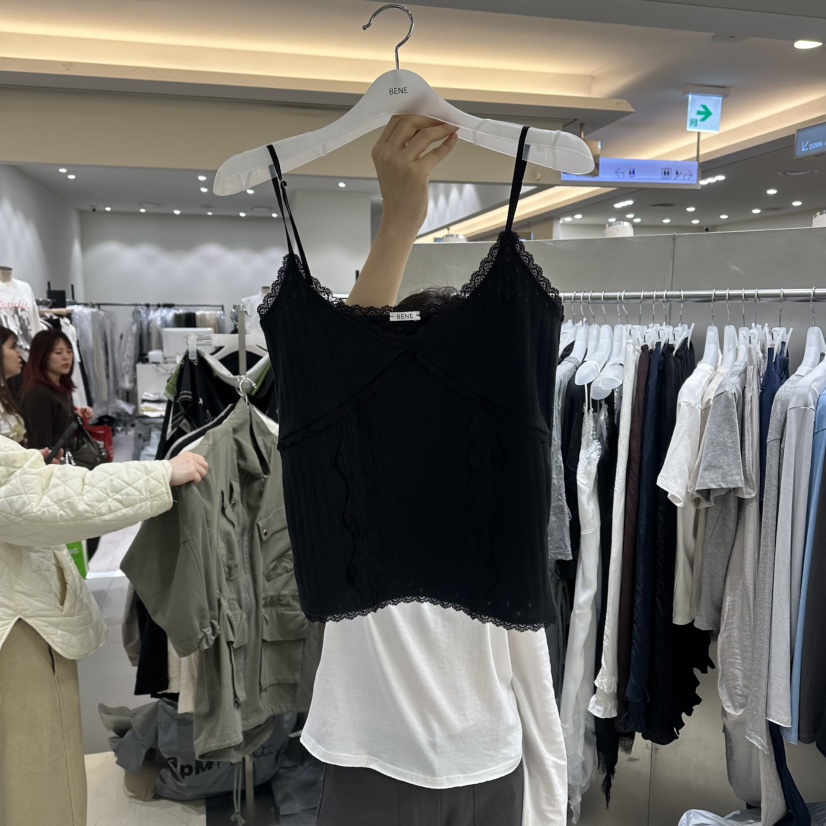 BENE韓國直郵女士新款休閑26春夏人氣推薦職業熱賣吊帶背心BENE吊帶/背心圖色4黑色