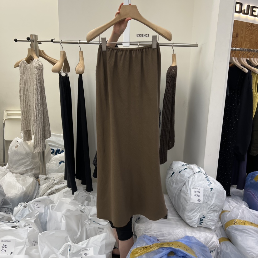 ESSENCE東大門代購女裝新品休閑推薦職業半身裙中短裙亞麻布ESSENCE半身裙/中短裙圖色2