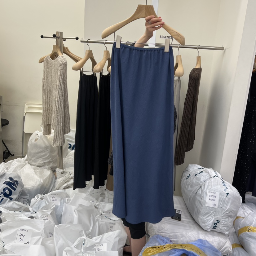 ESSENCE東大門代購女裝新品休閑推薦職業半身裙中短裙亞麻布ESSENCE半身裙/中短裙圖色3