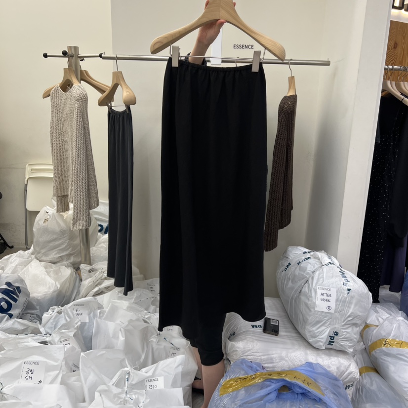 ESSENCE東大門代購女裝新品休閑推薦職業半身裙中短裙亞麻布ESSENCE半身裙/中短裙圖色5