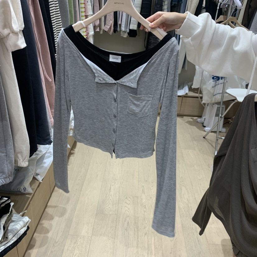 MEMOIRE韓國代購女裝新品26春夏推薦熱賣長袖T恤不含內搭MEMOIRE長袖T恤圖色4