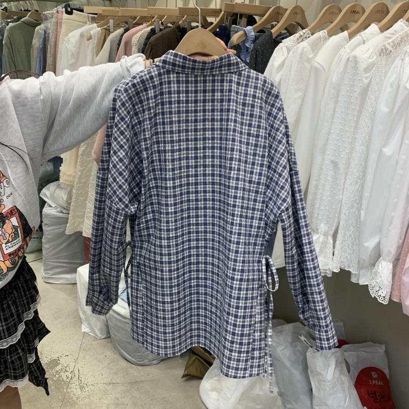 J PEAK/BY FLOW韓國直郵實拍女裝新款推薦襯衫蕾絲衫不含內搭格子J PEAK襯衫/蕾絲衫